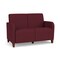 Lesro Siena Lounge Reception 2 Seat Tandem Seating No Center Arm, Walnut, OH Wine Upholstery SN2101 - alternate 1